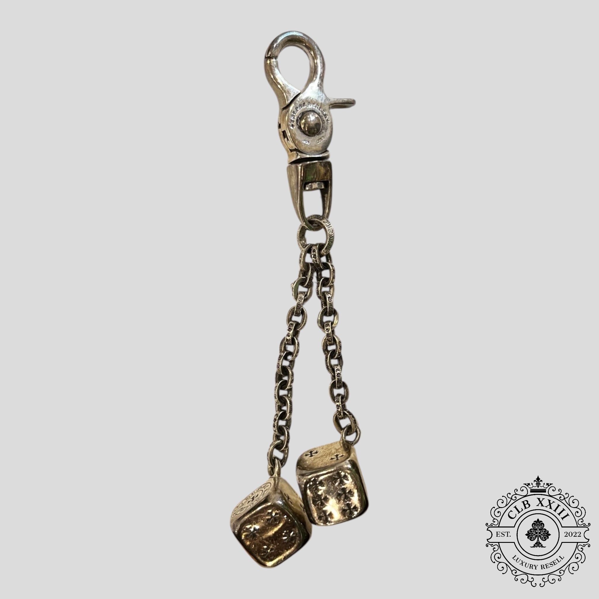 Chrome Hearts Dice Keychain in Silver