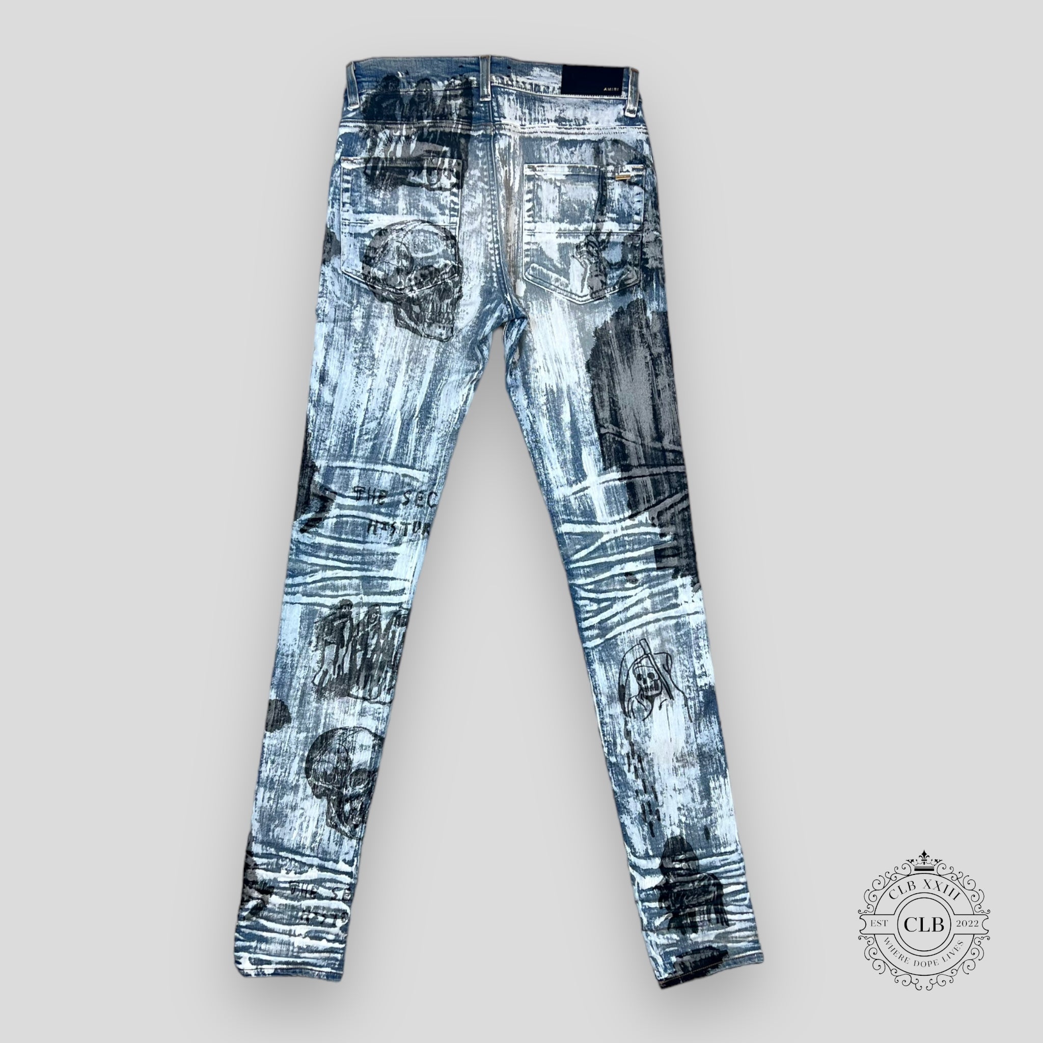 Amiri Wes Lang Sketch Jeans - Painted Indigo