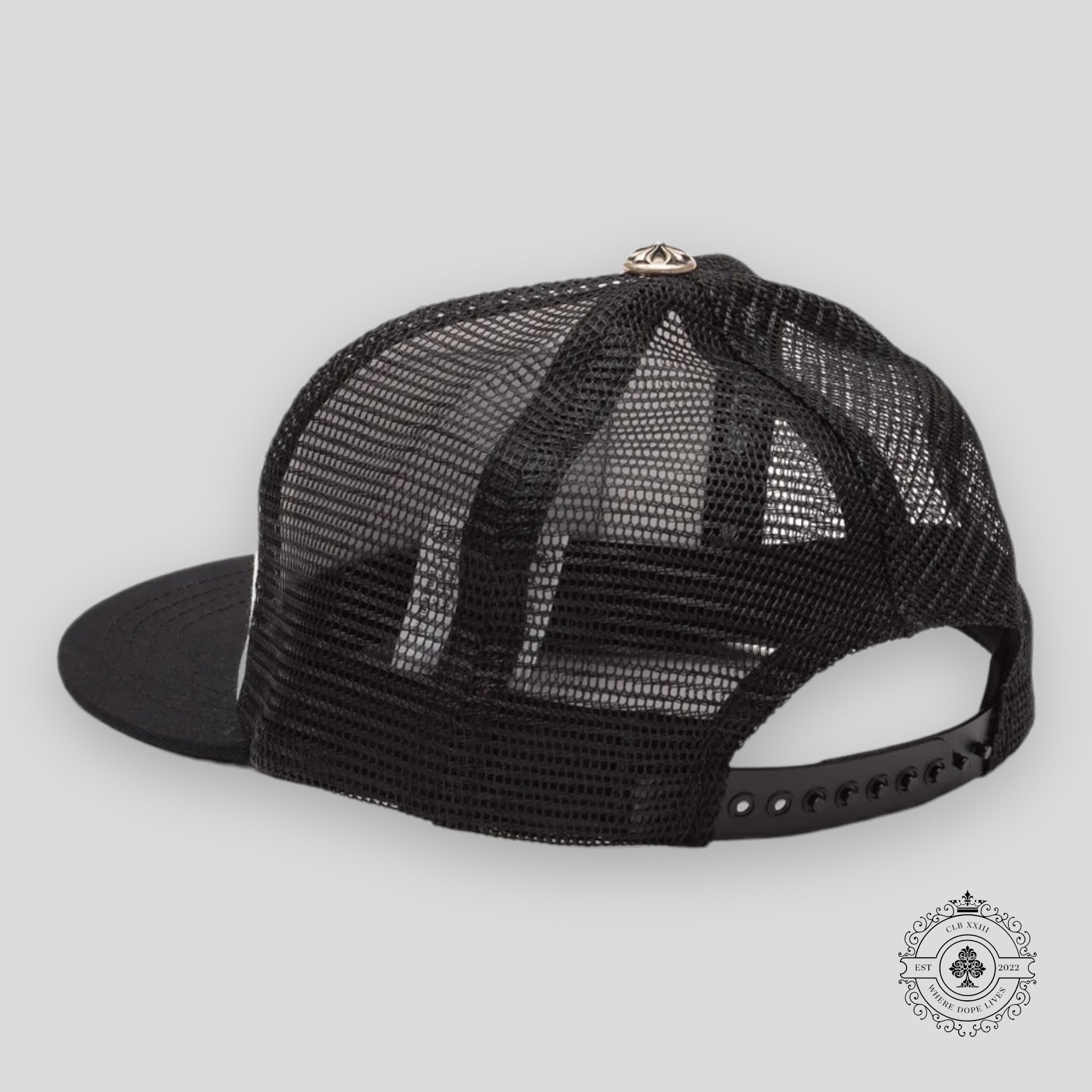 Chrome Hearts Foti Patch Trucker Hat in White / Black