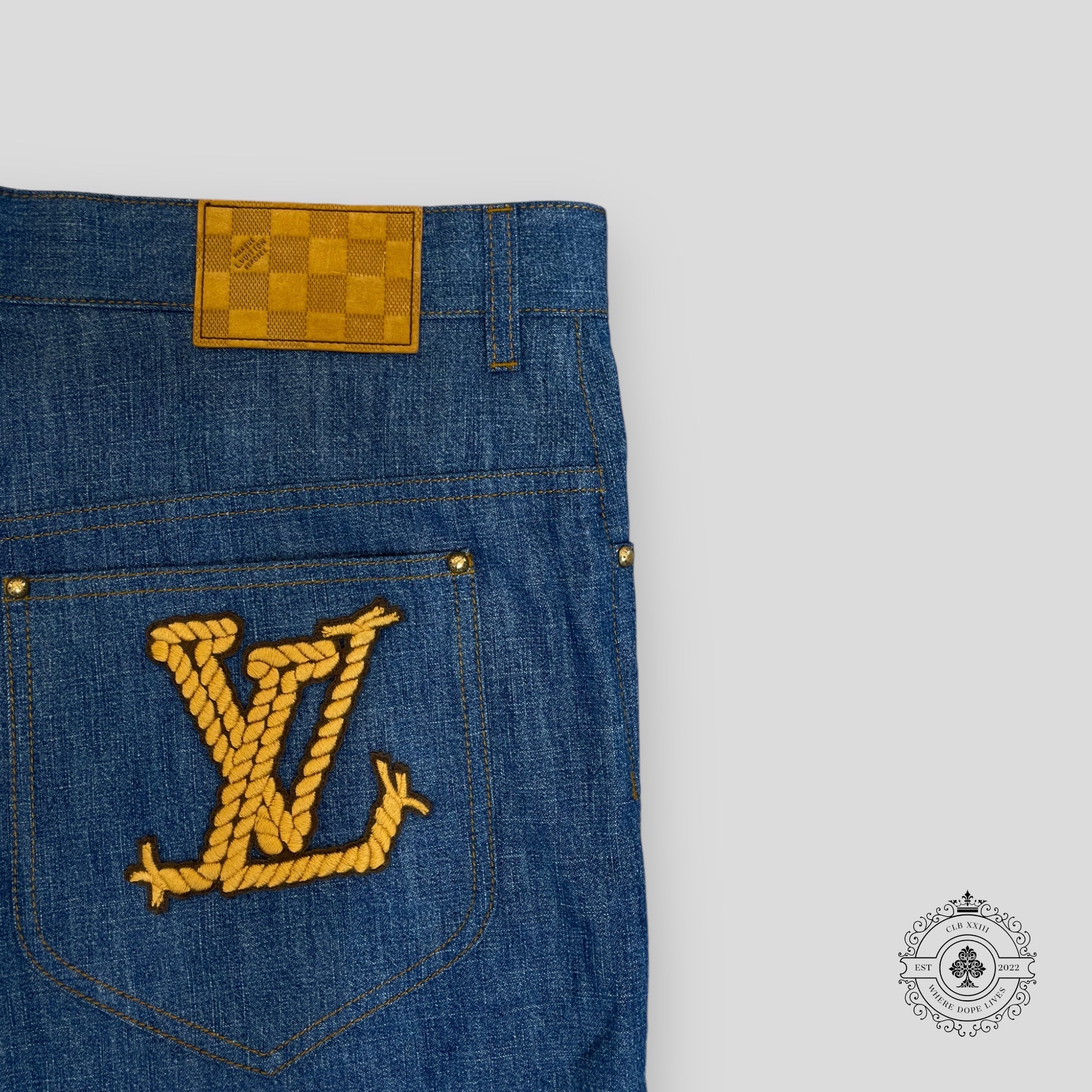 Louis Vuitton Western Embroidered Chambray Shorts