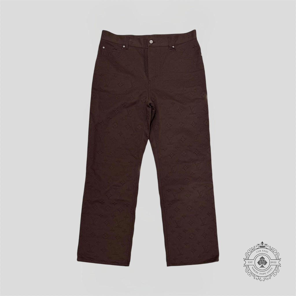 Louis Vuitton Monogram Embossed Carpenter Pants in Brown