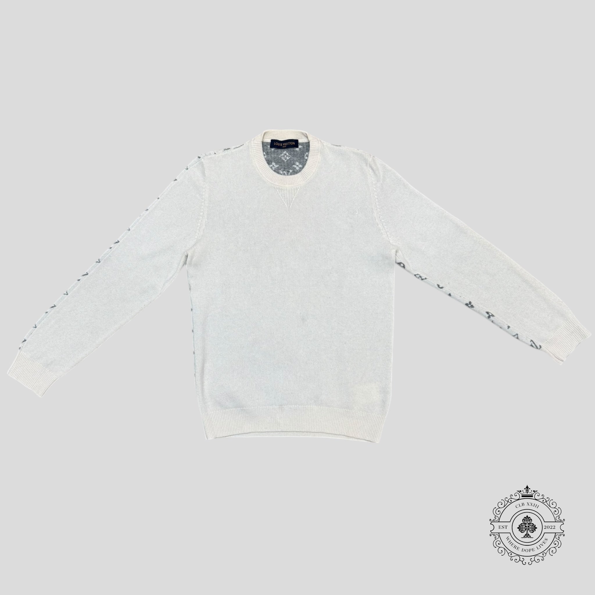 Louis Vuitton Half Monogram Cashmere Sweater in White