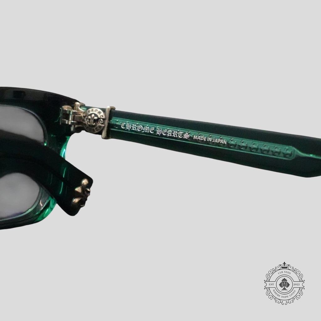 Chrome Hearts See You in Tea Sunglasses in Marine Green/Silver