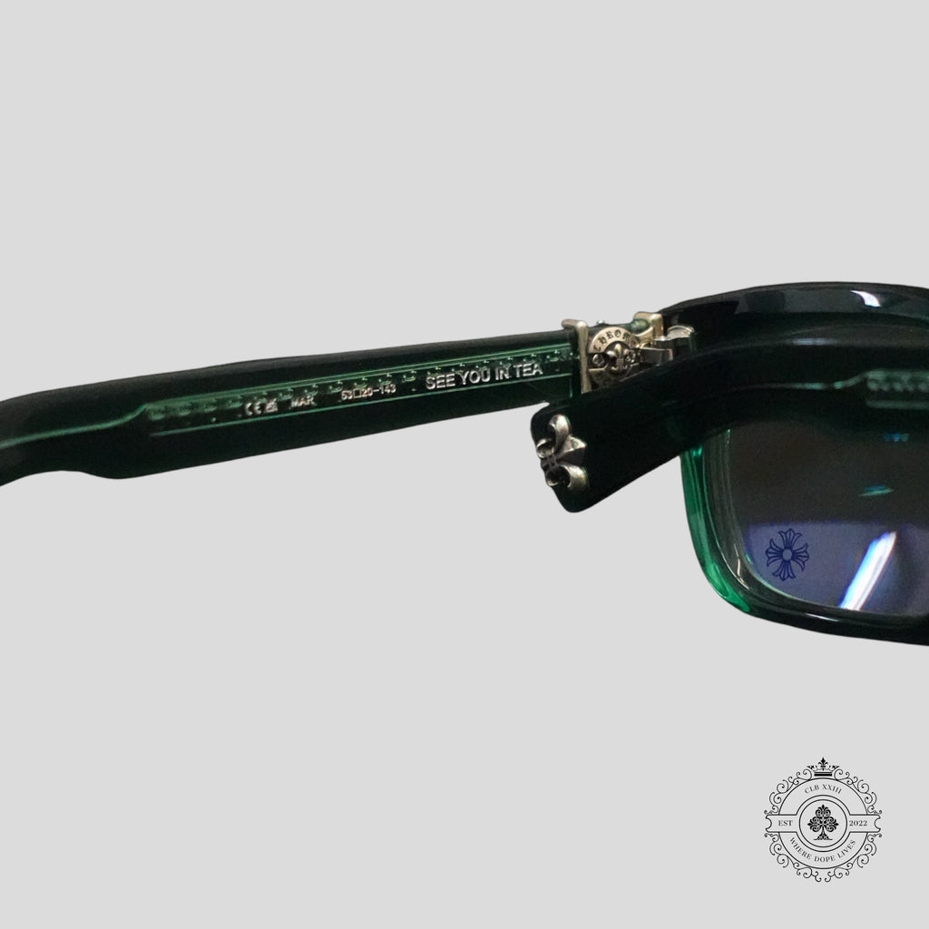 Chrome Hearts See You in Tea Sunglasses in Marine Green/Silver