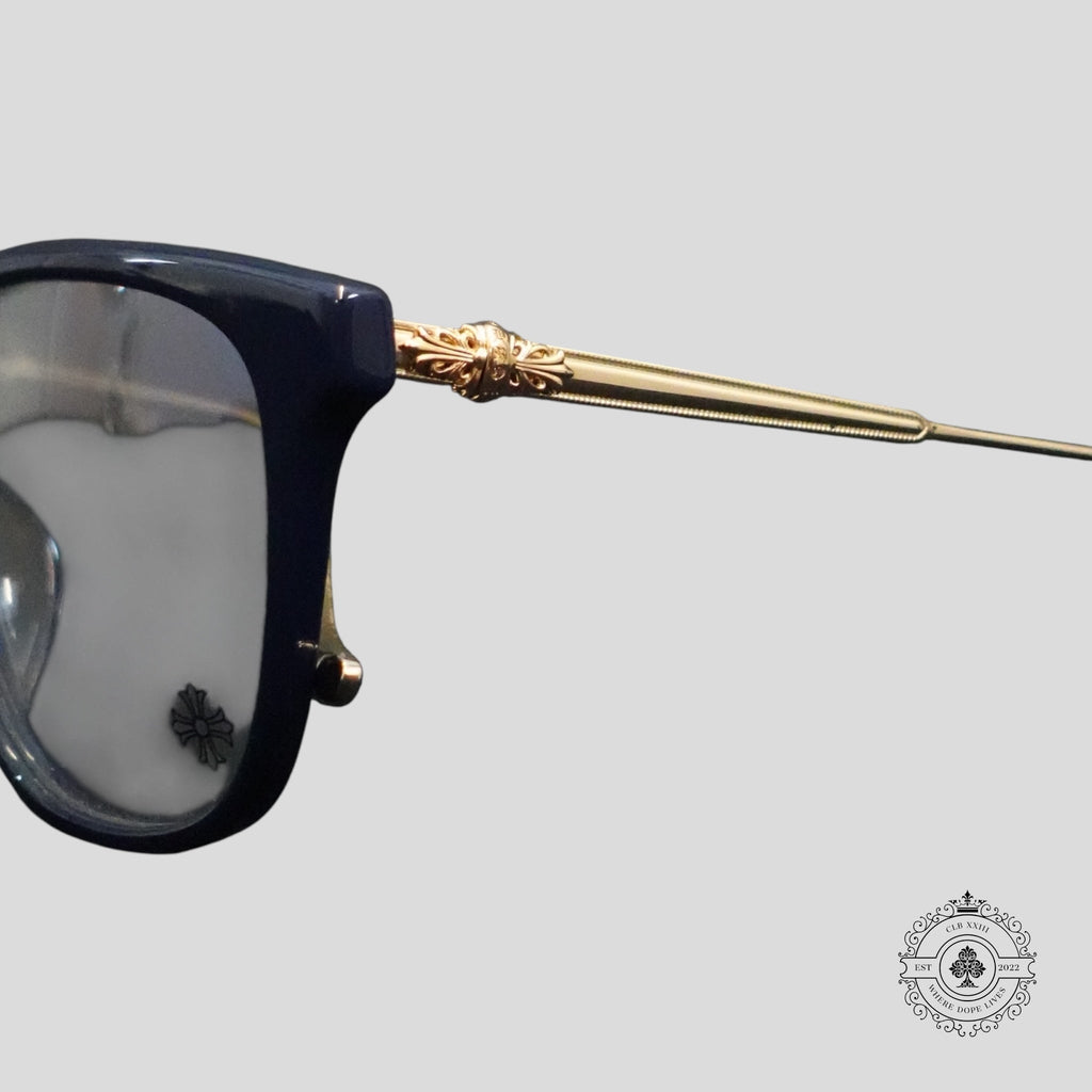 Chrome Hearts Jeje Spot Glasses in Blue/Gold