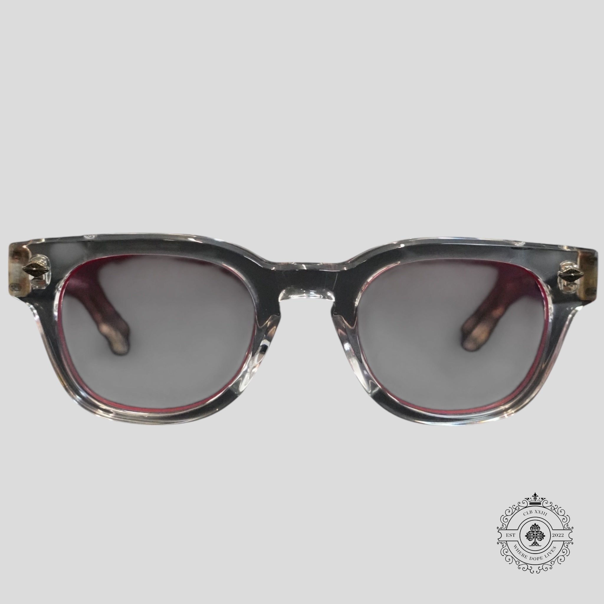 Chrome Hearts Jenna Tail Yea Glasses in Clear/Silver