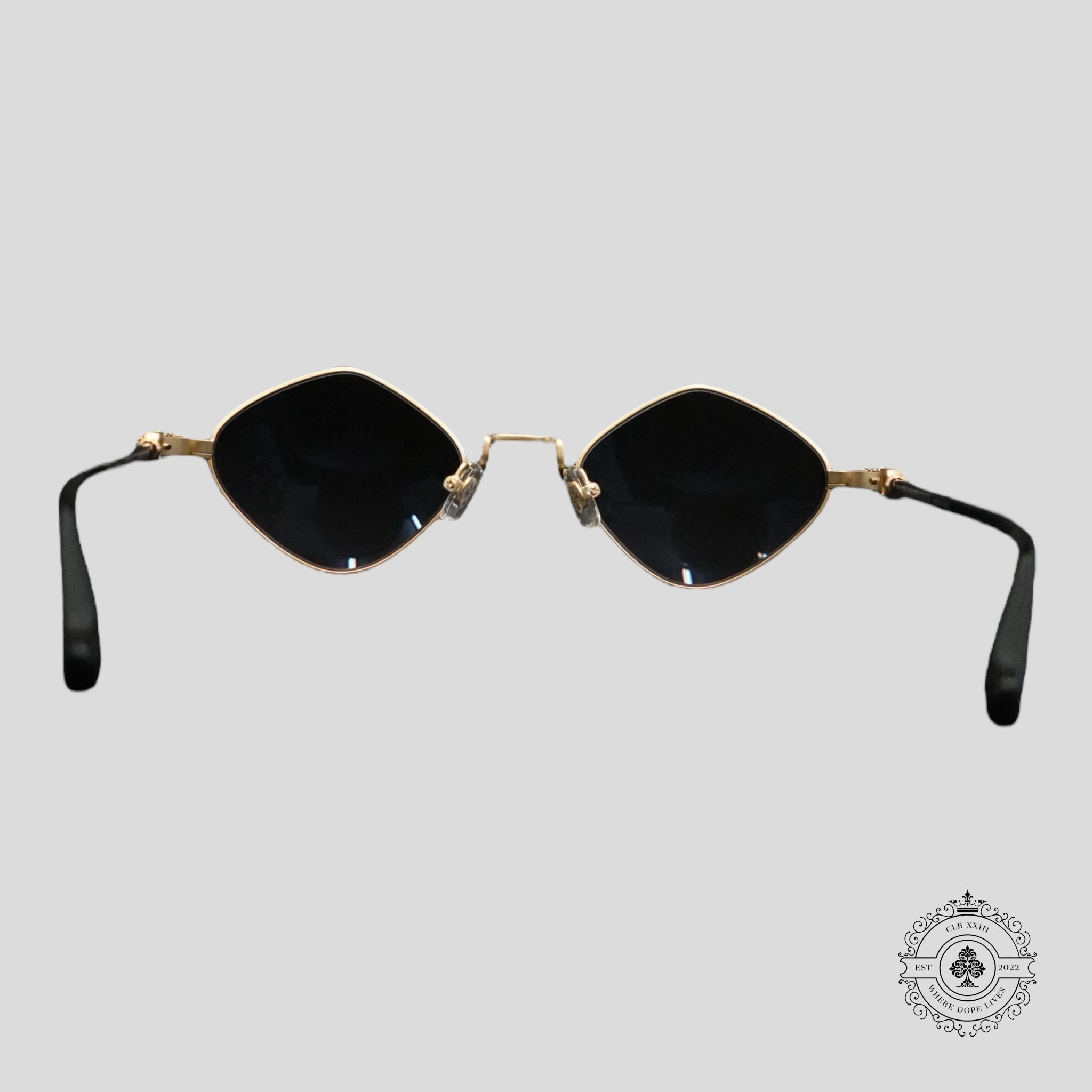 Chrome Hearts Diamond Dog Sunglasses in Black/Gold