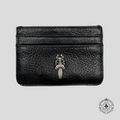 Chrome Hearts Leather Dagger Scroll Card Holder in Black