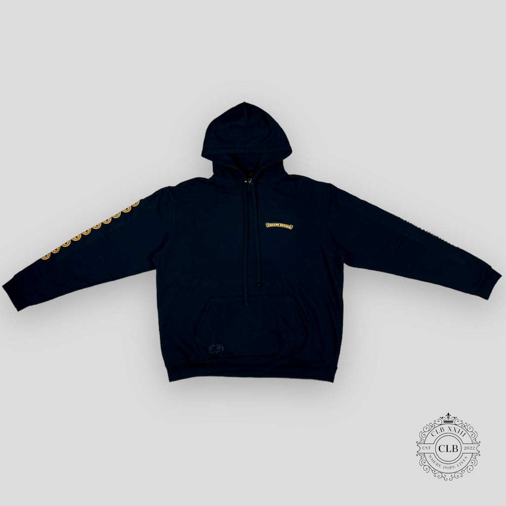 Chrome Hearts Scroll Logo Hoodie - Black / Yellow