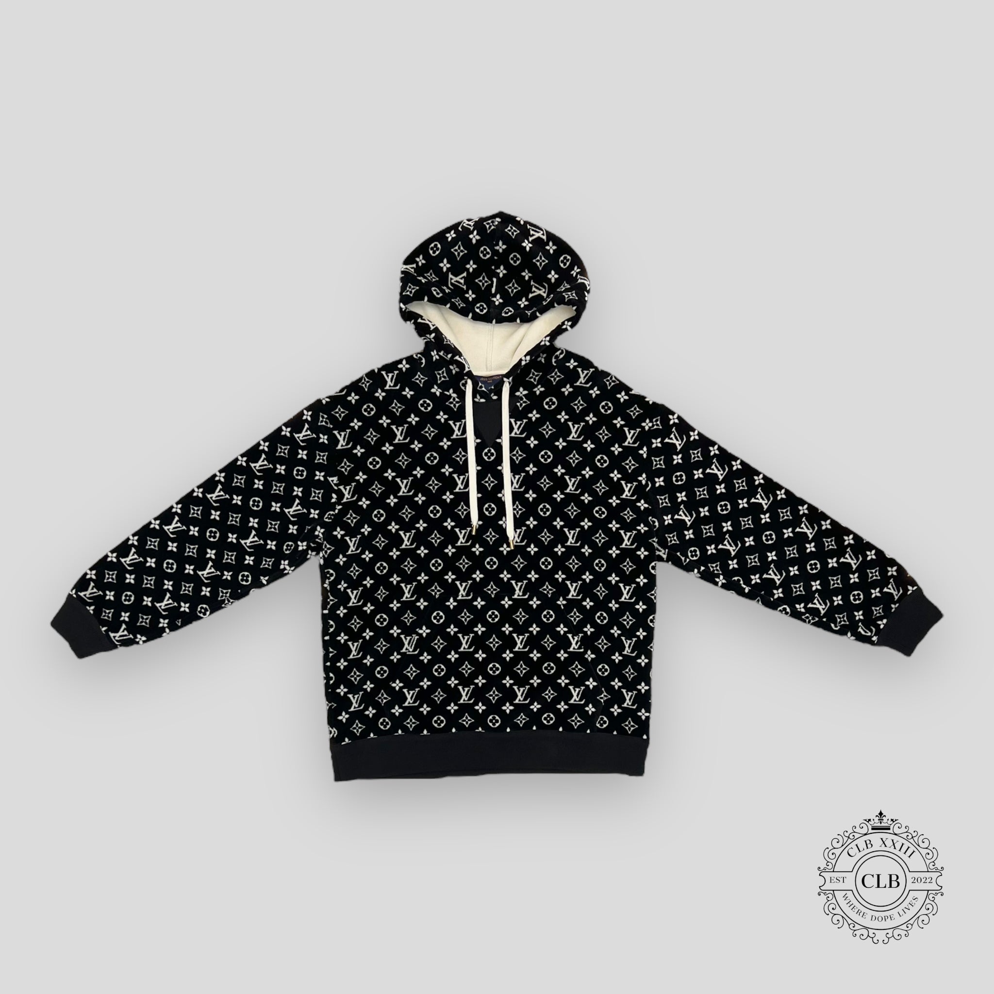 Louis Vuitton Monogram Toweling Hoodie in Black
