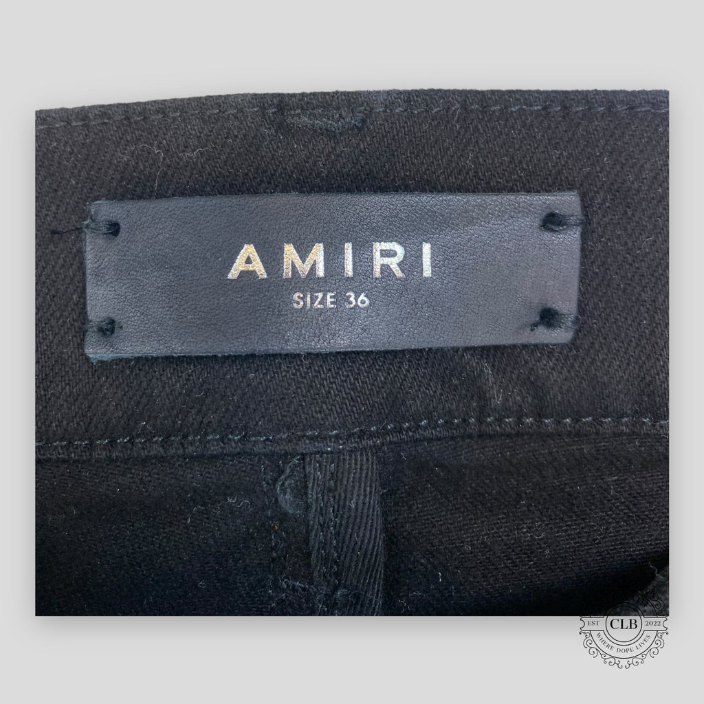 Amiri MX1 Cracked Paint Jeans - Aged Black/Pink