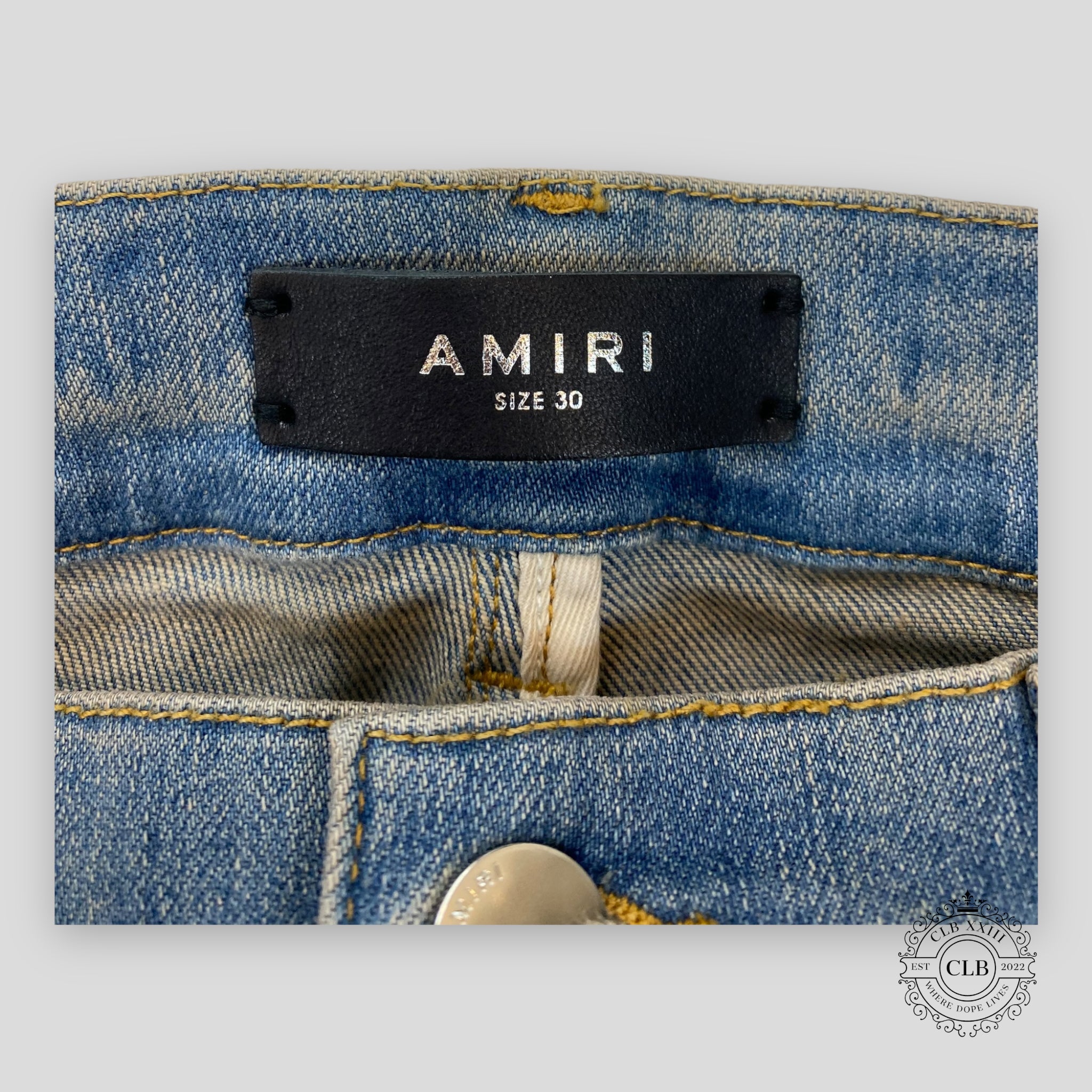 Amiri MX2 Plaid Jeans - Clay Indigo/Orange