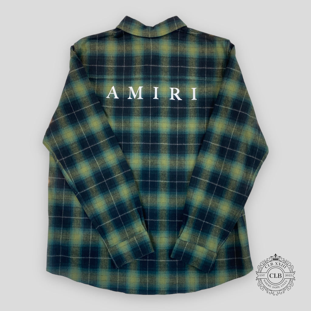 Amiri Logo Flannel in Green