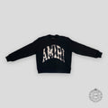 Amiri Collegiate Logo Crewneck in Black
