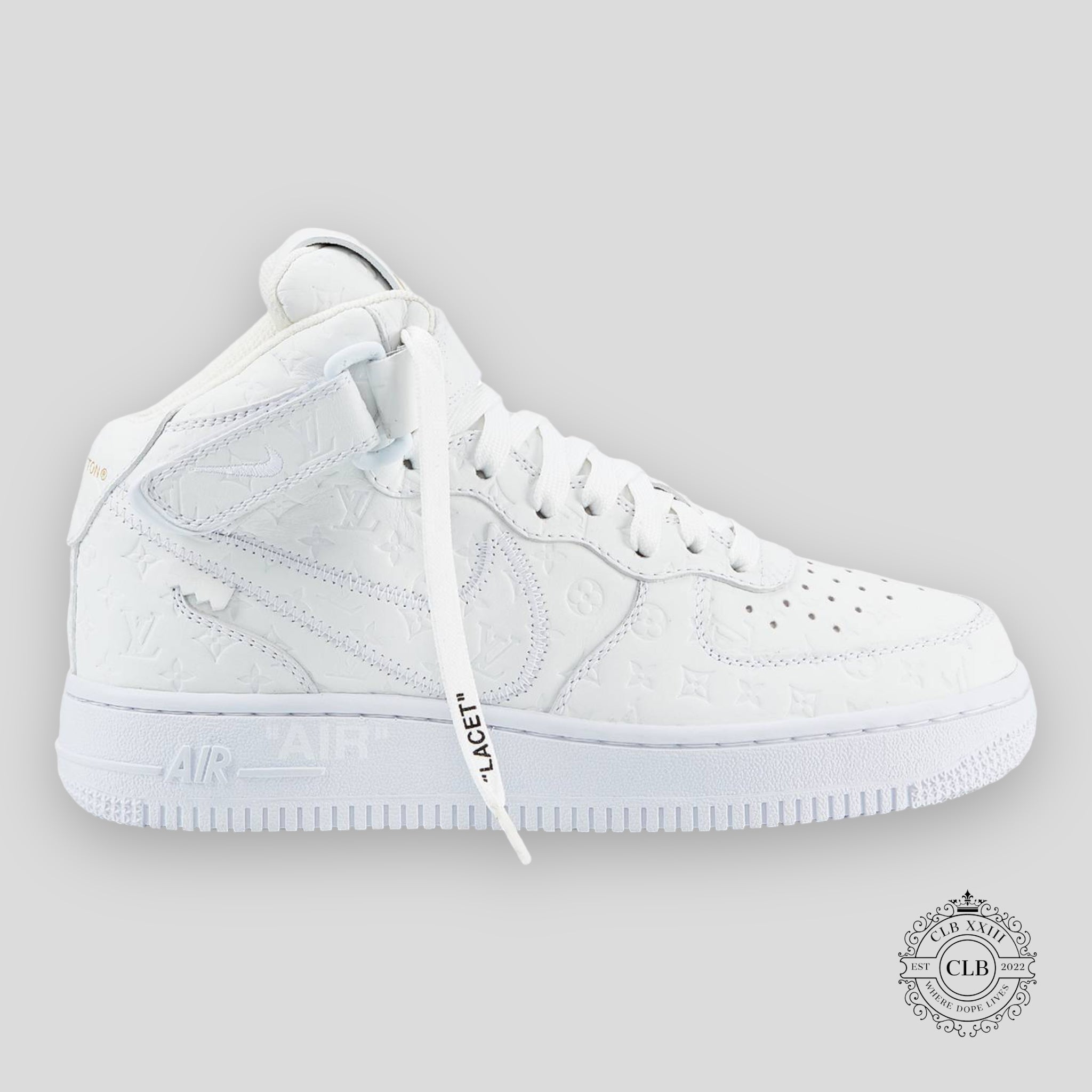 Nike Air Force 1 Mid x Louis Vuitton in Triple White