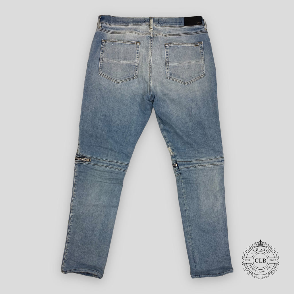 Amiri MX2 White Bandana Jeans - Clay Indigo
