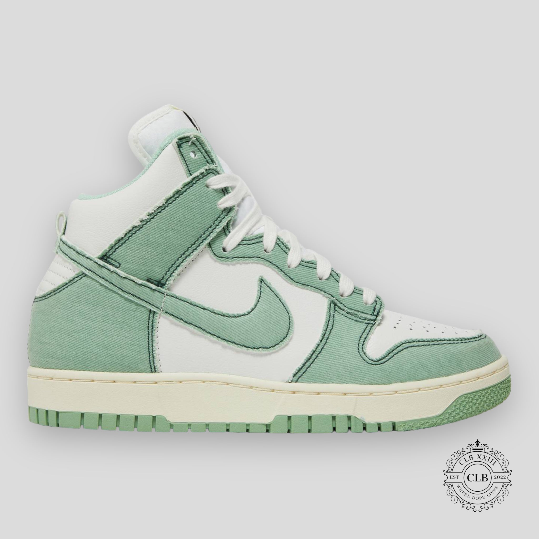 Nike Dunk High 1985 W Enamel Green Denim