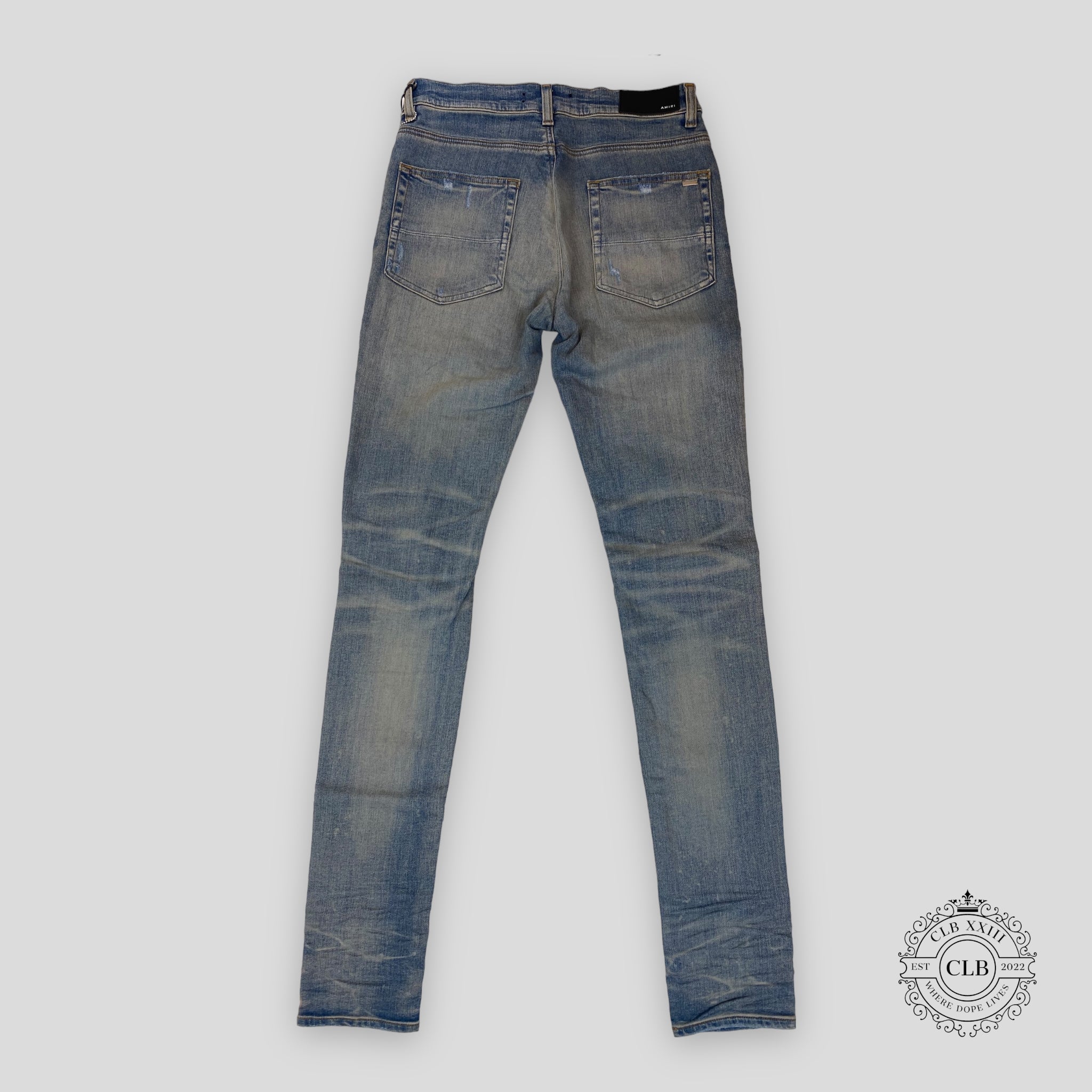 Amiri Plaid Thrasher Jeans - Clay Indigo
