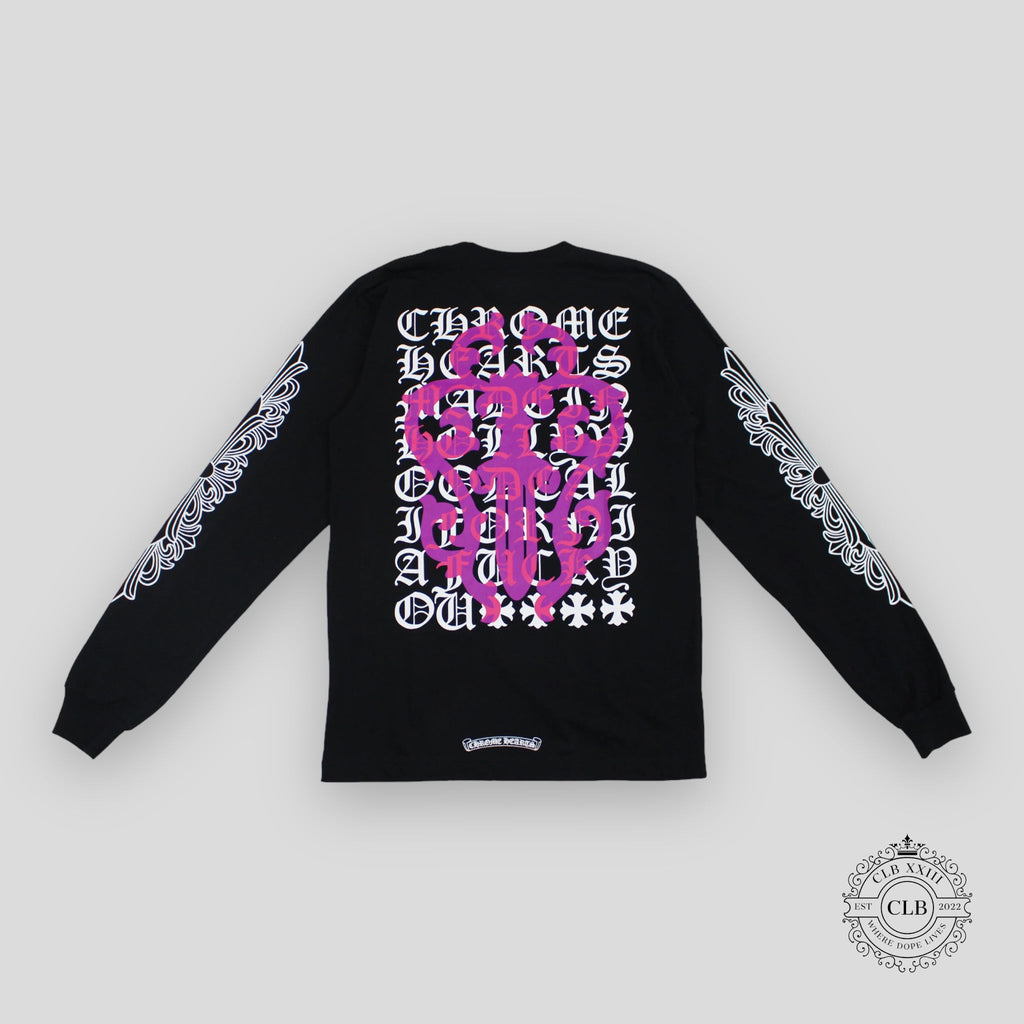Chrome Hearts Dagger Long Sleeve Tee - Black / Pink