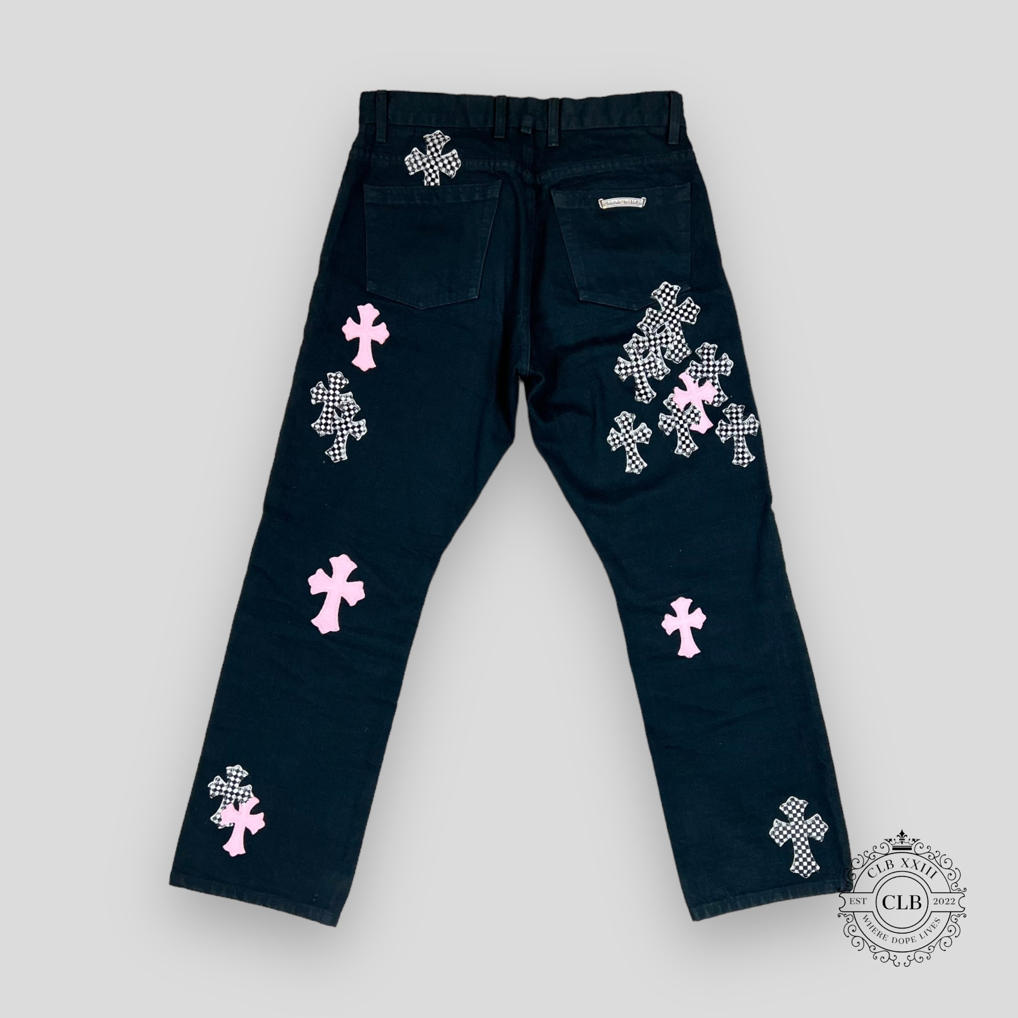 Chrome Hearts Multi Cross Jeans - Black / Pink