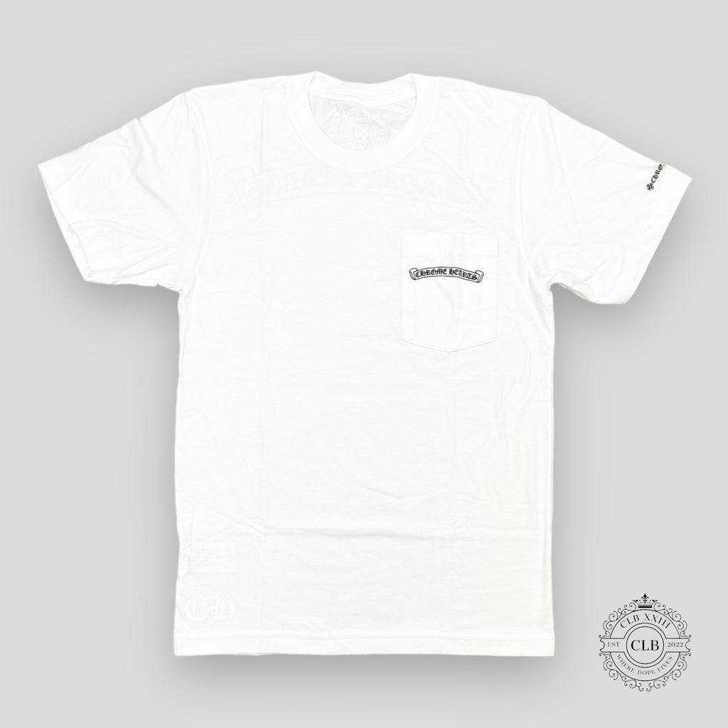 Chrome Hearts Scroll Logo Pocket T-Shirt - White