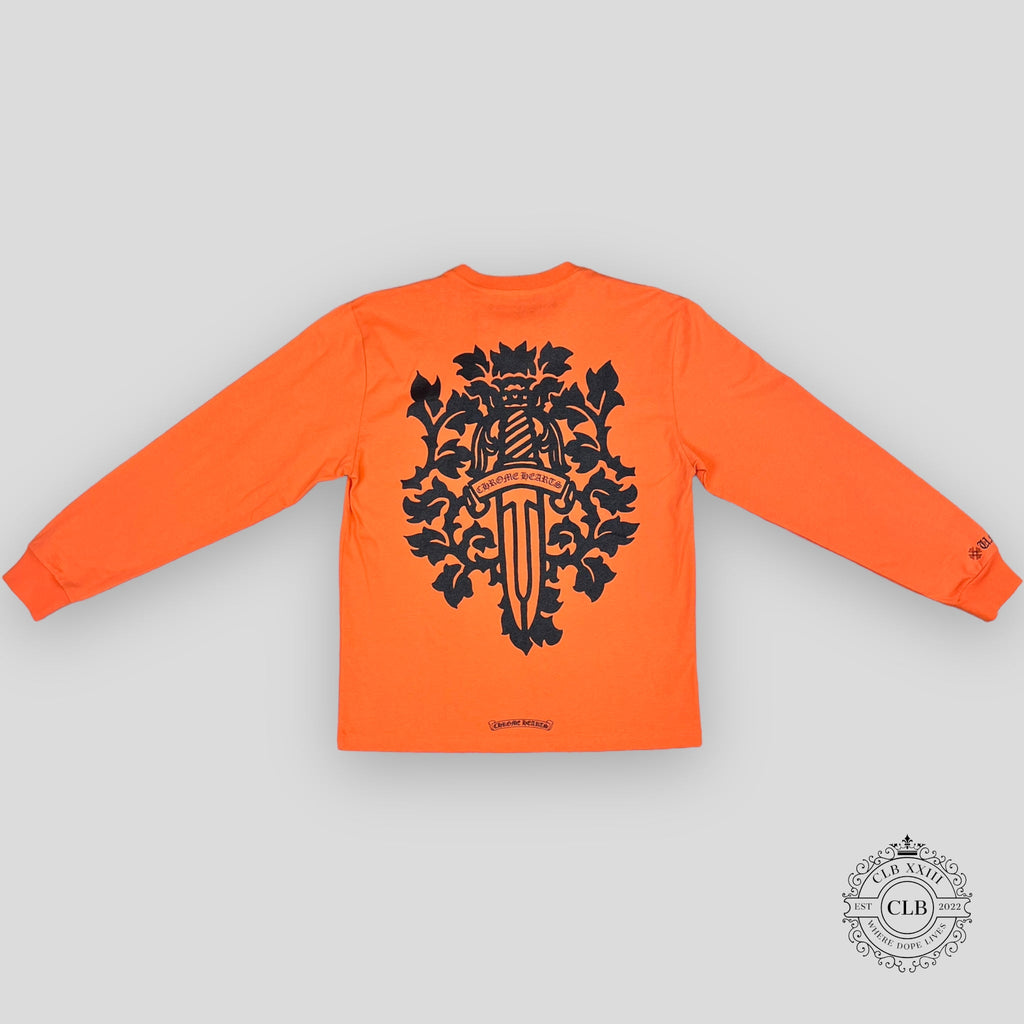 Chrome Hearts Vine Dagger Long Sleeve T-Shirt - Orange
