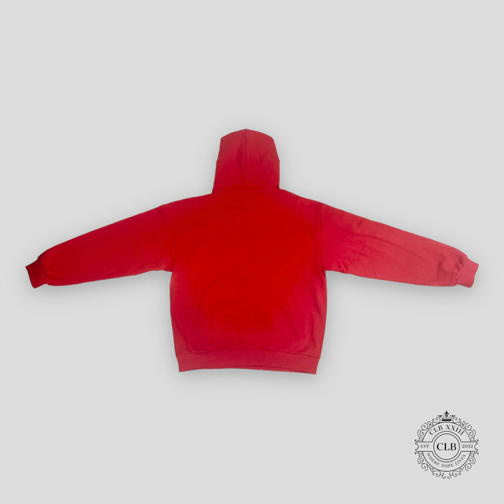 Celine Homme Logo Hoodie in Red