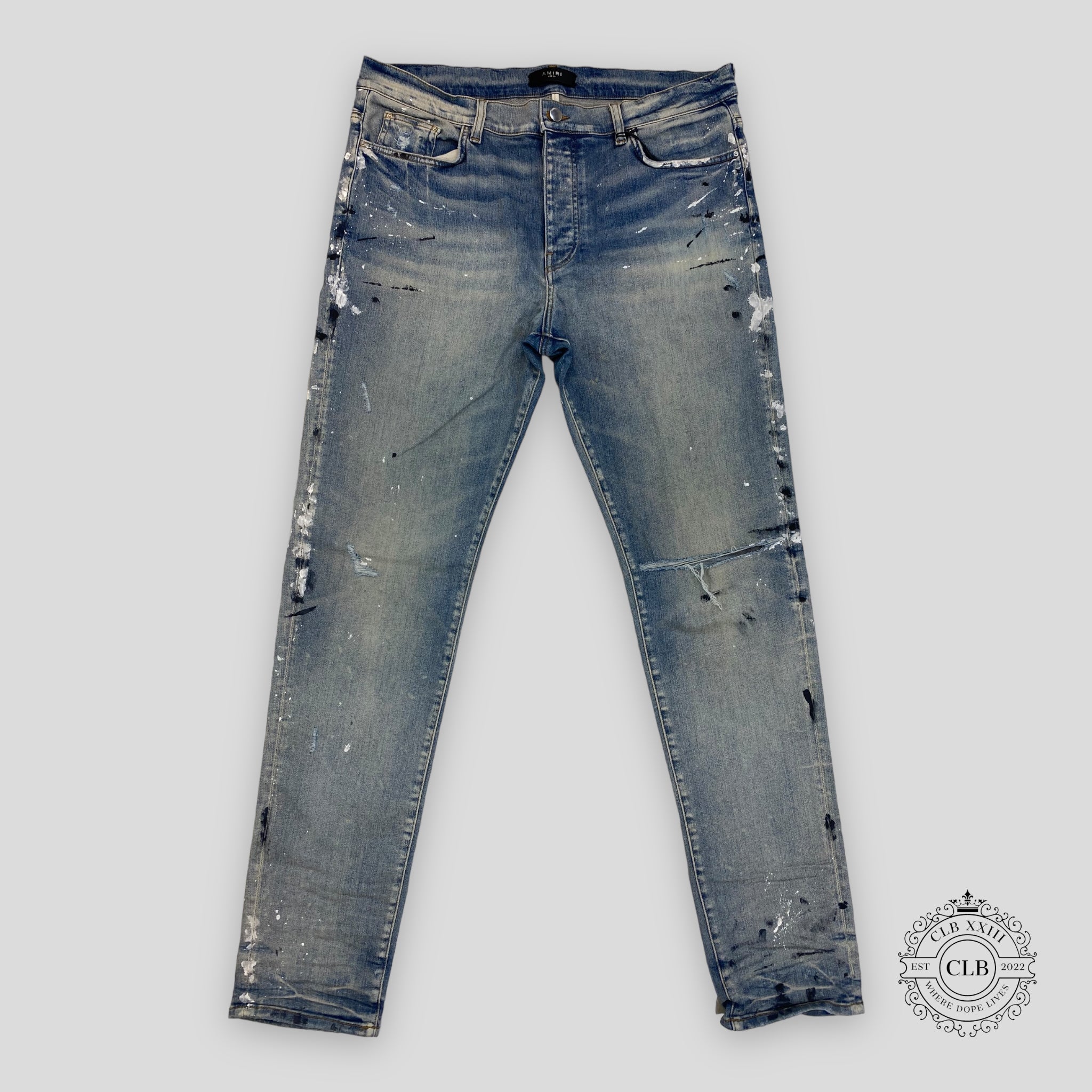 Amiri Paint Splatter Jeans - Clay Indigo